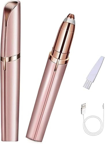 Tondeuse à Sourcils pour Femmes, Épilateur Électrique de Sourcils Indolore et Portable, Rasoir à Sourcils Rechargeable par USB pour Femmes (Rose Gold)