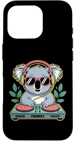 Koala Dj Tocadiscos Fiesta Dj Audífonos Carcasa para iPhone 16 Pro