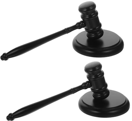 UKCOCO Marteau de Juge Bois avec Base Marteau de Procédure Pratique pour Avocat Gavel Vintage pour Enchères et Audiences Judiciaires