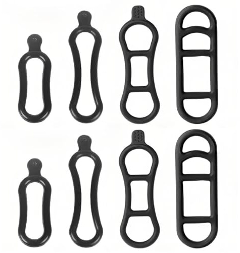 TEOZBLU 8 correas de silicona para luz de bicicleta, correa de luz de goma para bicicleta, soporte de luz de bicicleta y banda de montaje de linterna de bicicleta
