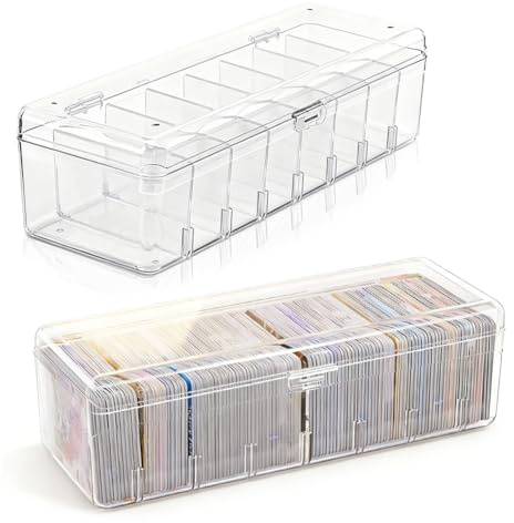 2 scatole per schede formato A7, trasparenti con coperchio e taglieri rimovibili, scatola per vocabolario per fino a 700 carte per carte di apprendimento, biglietti da visita, schede educative