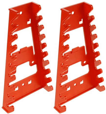 Alipis Support Mural Porte-outils en Plastique Rouge, Lot de 2, Multi-couches pour Panneau Perforé, Organiseur de Clés à Molette et Outils à Main, Rangement Atelier Garage Pratique