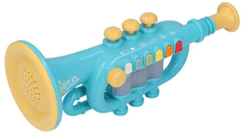 DAN&DRE Dynamic Light Up Horn-leksak med Snodd, Realistisk Simuleringsdesign, Spelset för Musikinstrument, Perfekt Rolig Present för Barn Från 3 år och Uppåt (Blå)