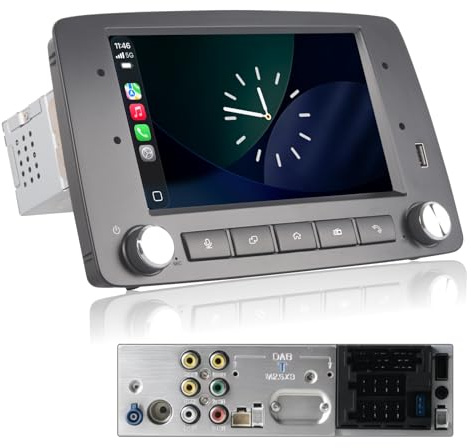 Autoradio Linux per Fiat Panda 169 2003-2012 con CarPlay Wireless e Android Auto, avvio in 2 secondi, comandi fisici tramite manopola, audio di livello OEM, Porta ISO Plug & Play