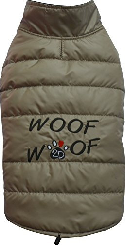 Doggydolly W379 Hundemantel/Hundejacke WOOFWOOF Cappuccino (S- Brust 36-38 cm Rücken 23-25 cm)