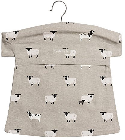 Sophie Allport - Sheep Peg Bag, Clothes Peg Storage Bag, Wooden Hanger, 100% Cotton