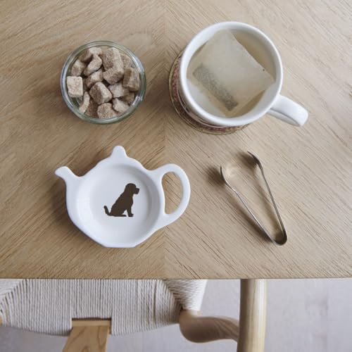 Sweet William Teabag Dish, Teapot Shape, Chocolate Cockapoo