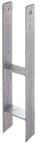 Pfostenträger H-Form 91 mm, feuerverzinkt CE Kennzeichnung, made in Germany, Anker für Carport Zaun usw 91 x 600 x 6 mm