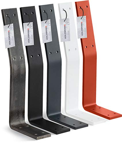 HOLZBRINK Metall Rückenlehnenhalterung für Sitz, Bank, Bett, Rückenlehne zum Anschrauben, 332x130x50 mm, Anthrazitgrau, 1 Stück, HLMR-01-7016