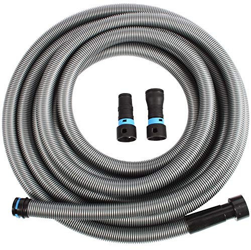 Cen-Tec Systems Quick Click Hose for Home and Shop Vacuums with Two Piece Power Tool Adaptor Set for Dust Extraction (9m)