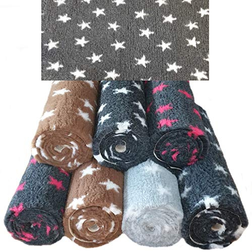 PnH Veterinary Bedding ® Tapis pour chien antidérapant en polaire avec envers en caoutchouc Motif étoiles