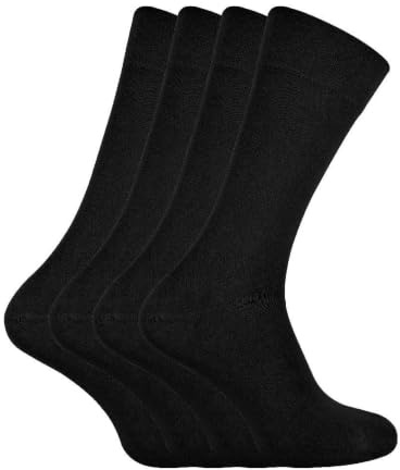 SOCK SNOB - 4 Pairs Bamboo Finely Knit Thin Super Soft Suit Socks for Men & Women (6-11 UK, Black)