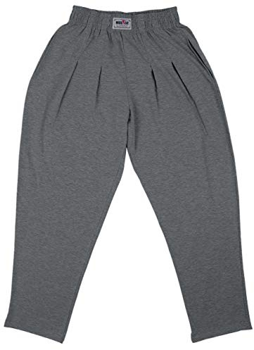 Pantalones Holgados para los Hombres Gimnasio de musculación de algodón y Spandex Gris Oscuro M