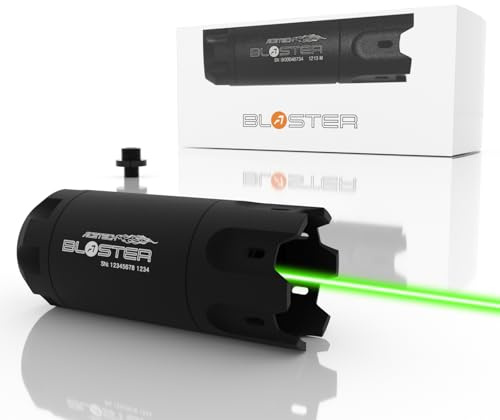 ACETECH Airsoft Tracer Einheit Blaster mit 14mm CCW Negativgewinde M14- zu M11+ geeignet für grüne/Gel BBS, LED RGB/Leucht (Blaster Black - Flare Tracer)