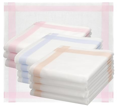 Betz 12er Damen Stoff Taschentücher Set Selma Größe ca. 28x28 cm 100% Baumwolle