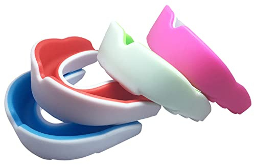 Sport Gum Shield Erwachsene, Zahnschutz mit Fall für Rugby-Hockey-Boxen, Fußball, MMA-Lacrosse und Alle Kontaktsportarten, Formbarer Mundschutz, 4 Stück