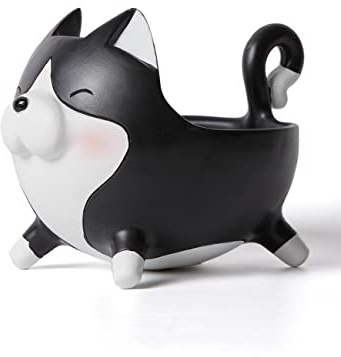 SEINHIJO Plato de Caramelos Dulces Tarro de Galletas Gato Escultura Decorativa Modern Figura Arte Animal Regalo Interior Estatua Resina 19cm