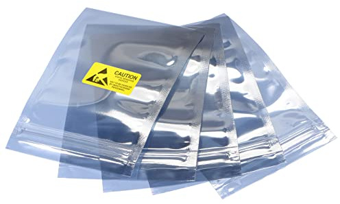 sourcing map 50x Antistatische Taschen Abschirmbeutel 3x4,7inch(8x12cm) offen Spitze mit Etiketten für Festplatte HDD SSD