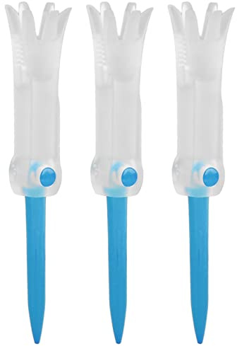3 Stück Golf Tee Kunststoff Driver - 85mm Premium Golftees Golf Zubehör, Faltbare Training Golf Tee, Unzerbrechliche, 3,3zoll, Blau