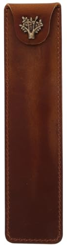 Operitacx Federmäppchen Leder Etui 16.80X4.00X1.50 Zoll Stifttasche Aus Echtleder Für Kugelschreiber Füllfederhalter Und Rollerball Bürobedarf Schreibtischzubehör