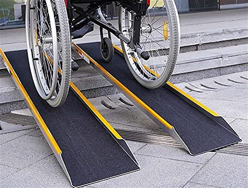 CAZARU Rollstuhlrampen für Stufen, Mobilitätsschwellenrampe für Treppen, Türen, Scooter, tragbare, leichte Handicap-Rampe aus Aluminium (Size : 100cm(3ft))