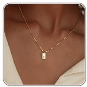 Initial Necklaces for Women 14K Gold Plated Letter Necklace Dainty Waterproof Pendant Necklace Personalized Gifts Trendy Gold Jewelry