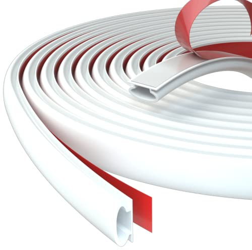 Joint Porte Fenetre Isolation Thermique et Phonique,Joint De Etancheite Porte Entree Caoutchouc Auto-adhésif,Boudin Calfeutrage PVC Porte Isolant Froid,Weather Stripping Door Seal(6M,D-Blanc)