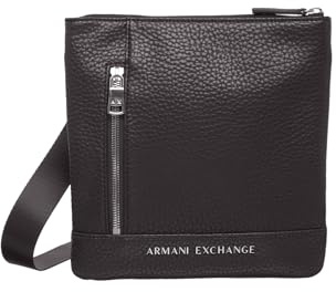 Armani Exchange Pebble Armani - Crossbody Flat, da uomo, colore: Nero, Nero, taglia unica