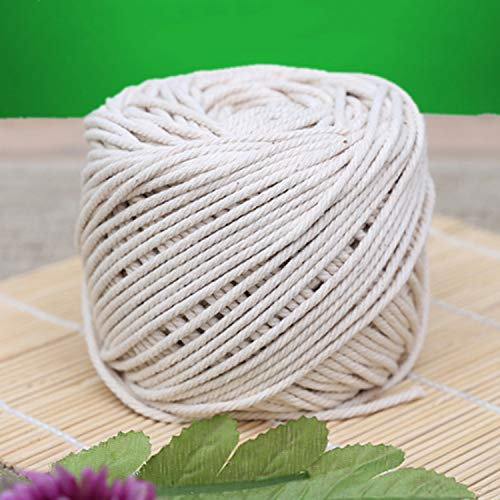 Cuerda, cuerda de nailon, cordón de macramé de 328 pies, cuerda de macramé de algodón natural, cordel suave y grueso de 3 mm, 4 mm, 5 mm, cuerda de algodón multifunción for decoración de manualidades