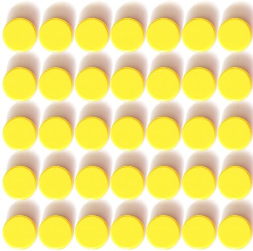PYJLBX Magnete für Magnettafel, 40 Stück Starke Kühlschrankmagnete, Runde Mini Magnete Stark in Gelb, Whiteboard Magnet, Kleine Magneten für Tafel, Pinnwand, Büro, Schule, Kühlschrank, Magnettafel