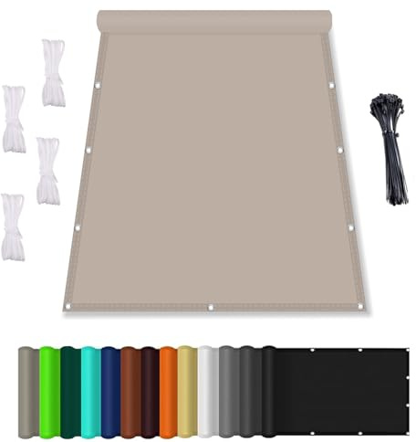 Rechter Winkel Sonnensegel, Balkonverkleidung mit Seil, Sonnensegel Wasserdicht mit ösen, Sonnenschutz Rechter Winkel Schutz, für AußEnbereich,Garten Graubraun 1.2x2M