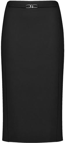 Gerry Weber Damen Eleganter Bleistiftrock mit Gürteldetail unifarben kniebedeckend