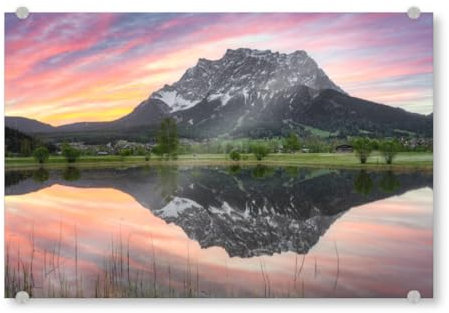 artboxONE Acrylglasbild 60x40 cm Natur Die Tiroler Seite der Zugspitze - Bild lermoos Berge ehrwald