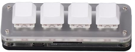 Eujgoov RGB-Gaming-Tastatur mit 4 Mechanischen Tasten, Staubdichtem Roten Schalter, Industrie-Controller und Mini 5V 1A USB für PC und Computer