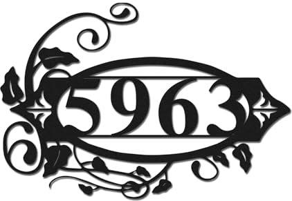 Numeri Civici Da Esterno, Decorazione Da Parete, Targa Personalizzata, Numero Civico Esterno, Numeri Civici, Decorazione Da Parete in Metallo, Decorazione Parete Metallo, Black Art