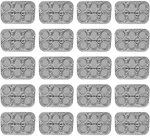 Sessleger - Moldes para magdalenas de aluminio de 6 tazas, accesorio de moldes para cupcakes, de aluminio, tamaño preferido para hornear magdalenas