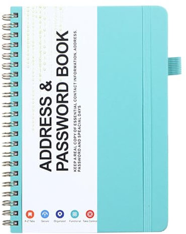 XIAOXIAOYU Passwortbuch mit alphabetischen Tabs, kleine Passwortbücher für Senioren - Tragbarer Keeper-Notizblock - Kleines Passwortbuch, Adressbuch mit Tabs für Frauen, Männer, Zuhause,