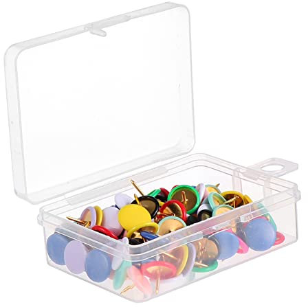 VILLCASE 100stücke Teiliges Flache Bunte Pushpins Mit Rundem Kopf Praktische Reißnägel Für Pinnwand Korktafel Weltkarte Markieren Vielseitige Verwendung Für Büro Schule Zuhause Und DIY-deko