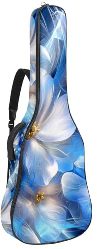 Gitarrentasche in voller Größe, 101,6 cm, 104,4 cm, 106,7 cm, Tragetasche für E-Bass, klassische Gitarre, abstraktes Kunstblumen-Design, Mehrfarbig 04, 42.9x16.9x4.7 in, Lässiger Tagesrucksack