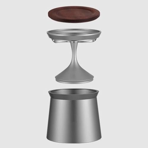 Vituord Vaso Dosificador De Café De 58 Mm, Vaso Dosificador De Espresso Magnético, Herramientas De Dosificación para Molinillo De Café, Antiadherente, con Tapa De Nogal