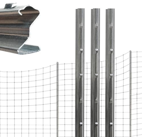 TRUTZHOLM 40x Z-Profil Zaunpfosten 150 cm feuerverzinkt Zaunpfähle 1,5 mm Stärke gestanzte Haken Forstprofil