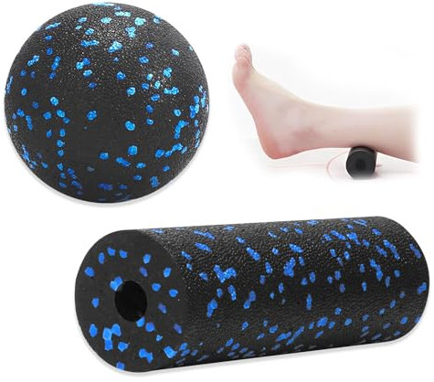 Faszienrolle Klein und Faszienball,Faszienrolle Zur Fitness,Foam Pilates Rolle,Selbstmassage Yoga 5.3 X 15cm,Faszienball 8cm,für Fuss Hand Rücken Faszientraining,Fitness Muskellifting-Massage