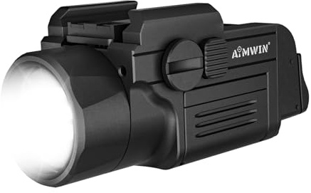 AIMWIN WL12 Torcia LED 650 Lumen Raggio 410 Metri 42000 Candela Compatta Ricaricabile Magnetica Montaggio su Slitta Standard 1913 e GL Rail