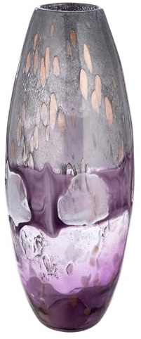 Glas Art Vase Feeling - grau, lila durchgefärbt - Glas - Höhe 42cm - wasserdicht - Blumenvase