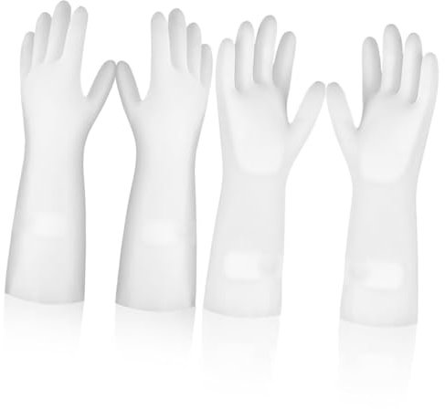 LOEFLIFA 2pairs Deluxe Washing up Gloves Latex Dish Washing Gloves Reusable for Kitchen Household Cleaning
