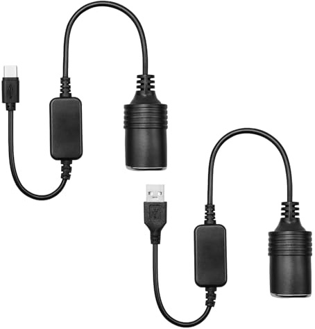 2 PCS Cavo Di Alimentazione Accendisigari, USBC+USB A Presa Accendisigari da 5 V a 12 V Adattatore Accendisigare USB Maschio 0,3m per Dash Cam, GPS, LED, Ventilatore Auto, per Dispositivi Elettronici