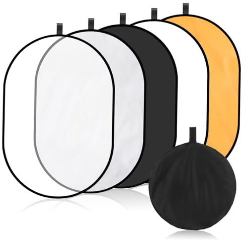 BAZEITFLOW Réflecteur Photo Panneau Réfléchissant Extérieur Portable pour Studio Photo Contrôle Lumière avec Tissu Nylon