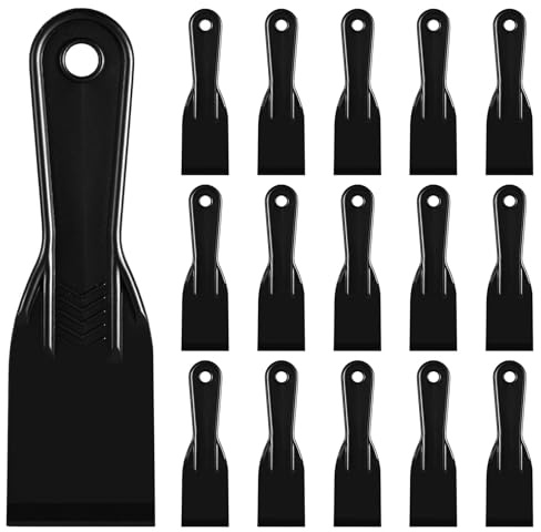 16 Stücke Spachtel Set 2 Zoll, Kunststoff Spachtel Set Farbschaber Spachtelmesser Flächenspachtel Spachtel zum Schaben von Tapeten Wänden Tapezierspachtel