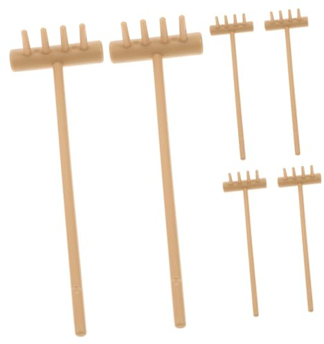 Kisangel 6 pièces Lot de Mini Râteaux Zen pour Jardin Zen de Table Outils de Râteau Miniature pour Bac à Sable Accessoires DIY pour Décoration Paisible et Relaxation
