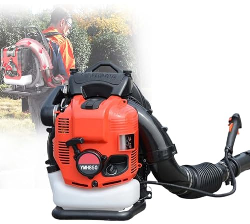 CUTANGELAR Professioneller Benzin Rucksack Laubbläser 125cc 4-Takt Motor, 2.0L Tank Für Schwere Reinigung Von Laub, Schnee, Sta-ub Und Trümmern In Gärten Und Parks.(Red)